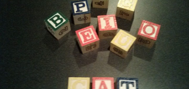 Alpha blocks and word 'cat'