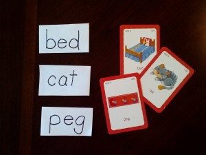 Student made word cards and picture cards